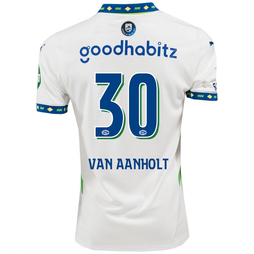 Mulher Camisola Patrick Van Aanholt #30 Branco Azul Escuro Terceiro 2024/25 Camisa