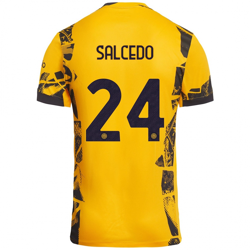 Mulher Camisola Eddie Salcedo #24 Ouro Preto Terceiro 2024/25 Camisa