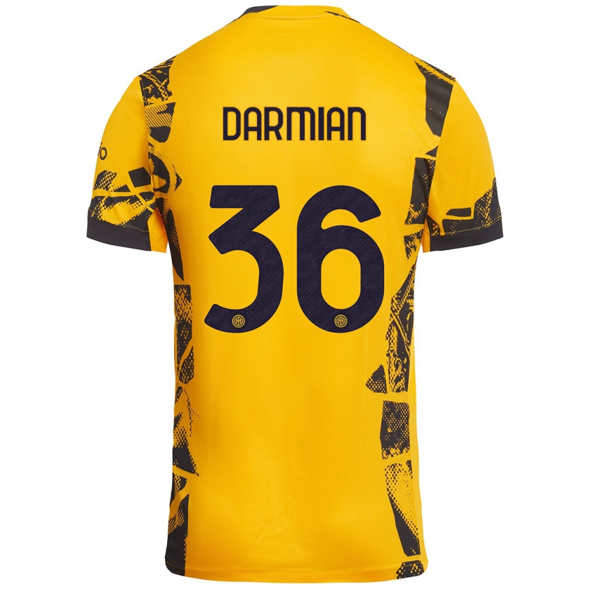 Mulher Camisola Matteo Darmian #36 Ouro Preto Terceiro 2024/25 Camisa