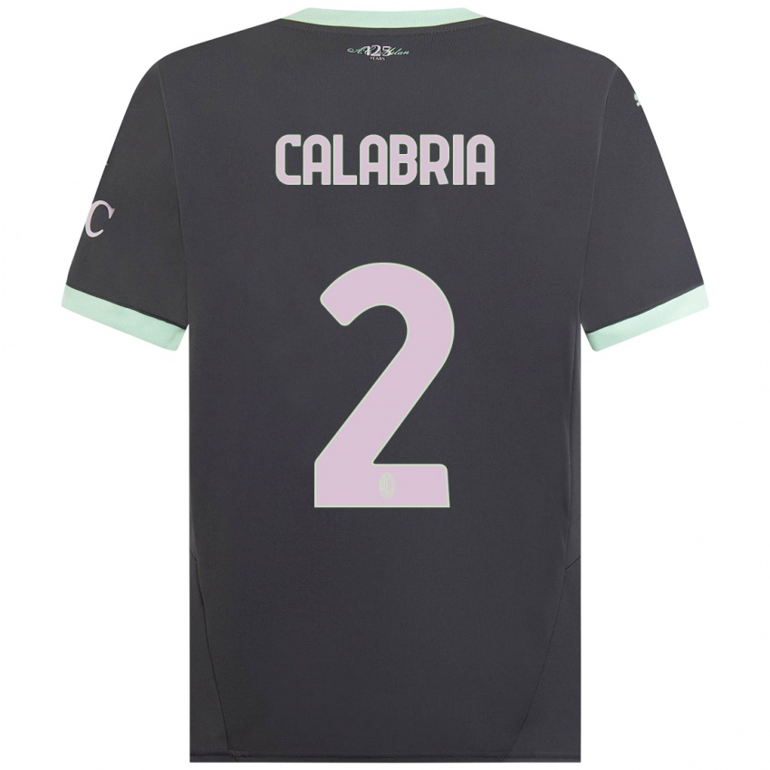 Mulher Camisola Davide Calabria #2 Cinzento Terceiro 2024/25 Camisa