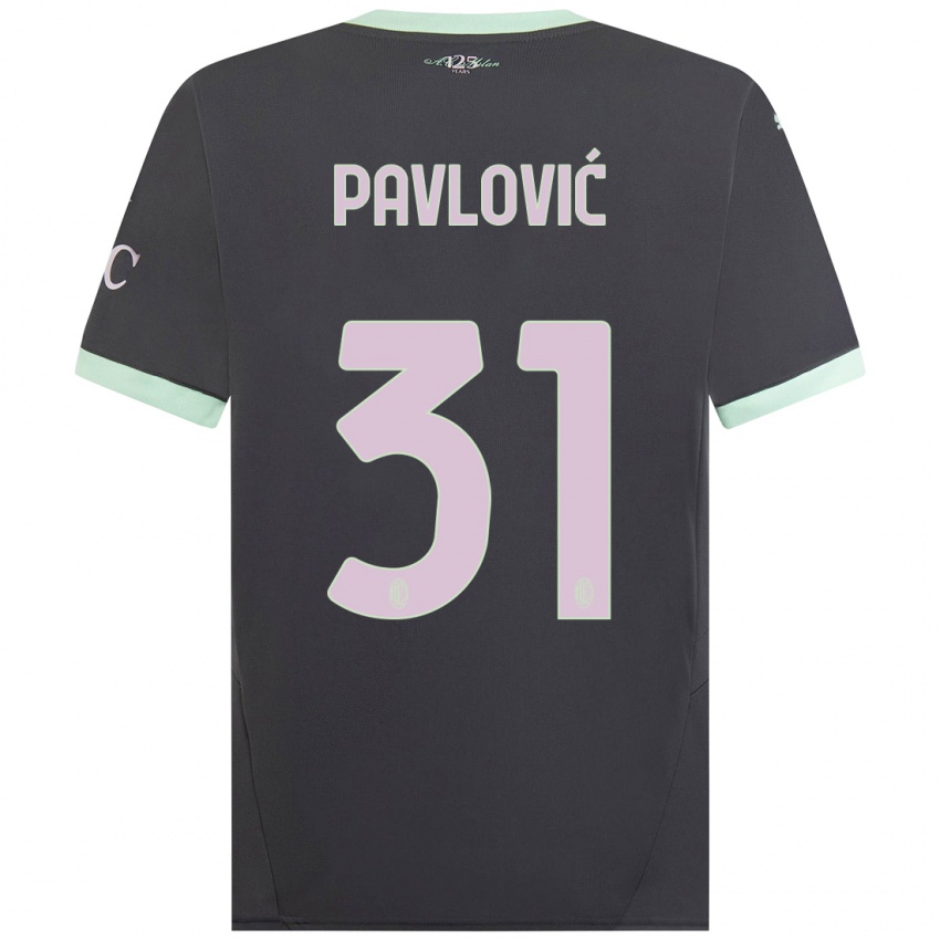 Mulher Camisola Strahinja Pavlović #31 Cinzento Terceiro 2024/25 Camisa