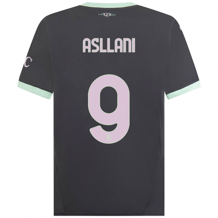 Mulher Camisola Kosovare Asllani #9 Cinzento Terceiro 2024/25 Camisa