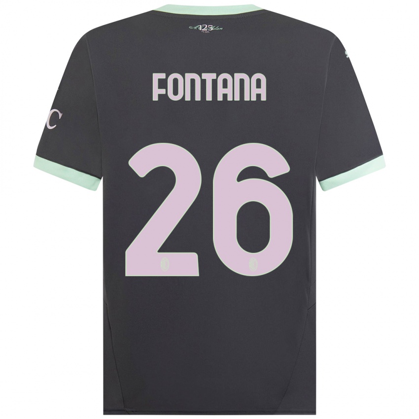 Mulher Camisola Francesco Fontana #26 Cinzento Terceiro 2024/25 Camisa