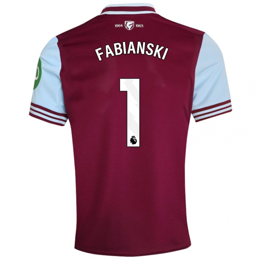 Criança Camisola Lukasz Fabianski #1 Vermelho Escuro Principal 2024/25 Camisa