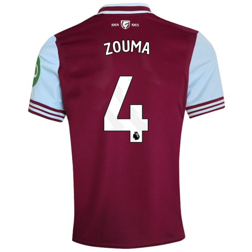 Criança Camisola Kurt Zouma #4 Vermelho Escuro Principal 2024/25 Camisa