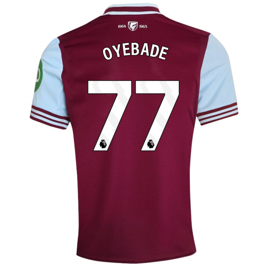 Criança Camisola Rayan Oyebade #77 Vermelho Escuro Principal 2024/25 Camisa