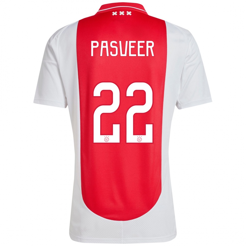 Criança Camisola Remko Pasveer #22 Branco Vermelho Principal 2024/25 Camisa