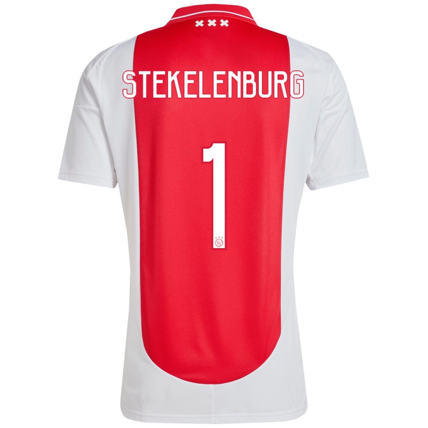 Criança Camisola Maarten Stekelenburg #1 Branco Vermelho Principal 2024/25 Camisa