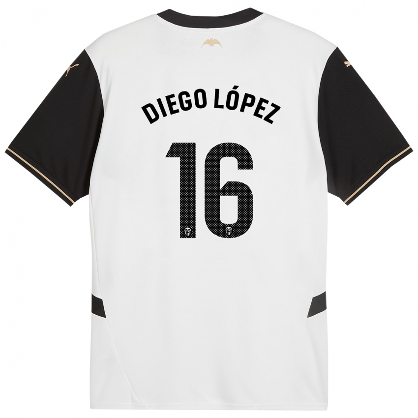 Criança Camisola Diego Lopez #16 Preto Branco Principal 2024/25 Camisa