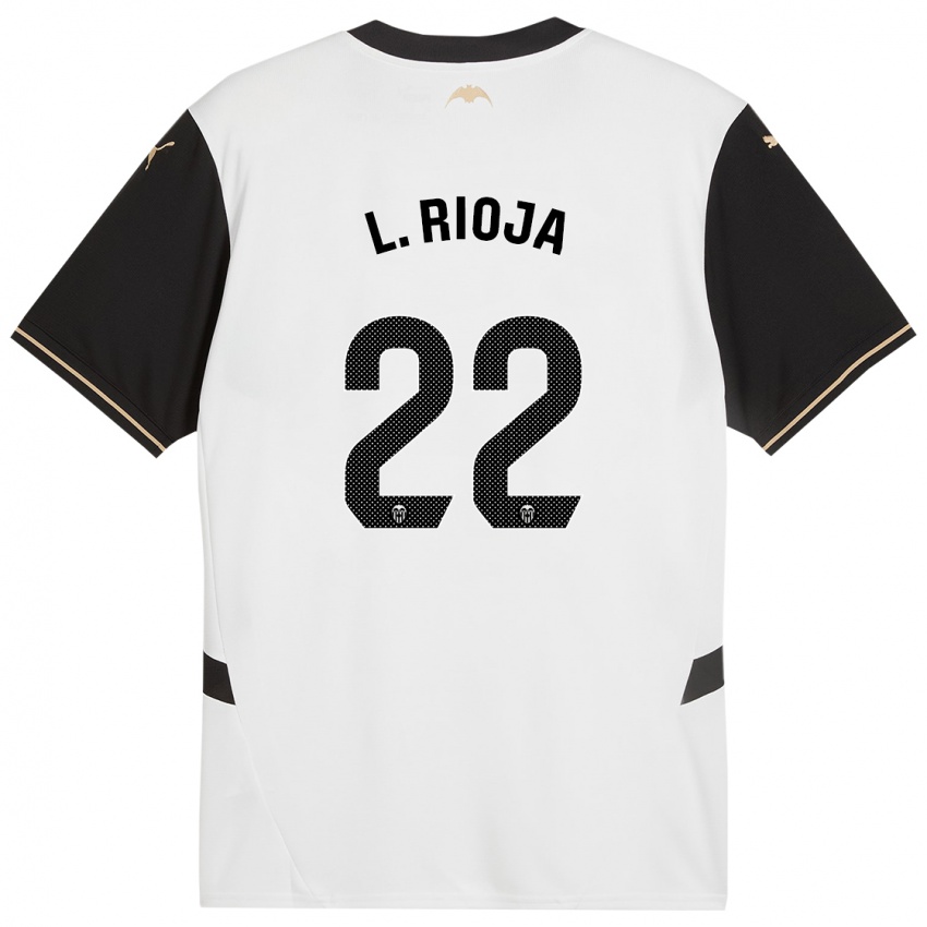 Criança Camisola Luis Rioja #22 Preto Branco Principal 2024/25 Camisa