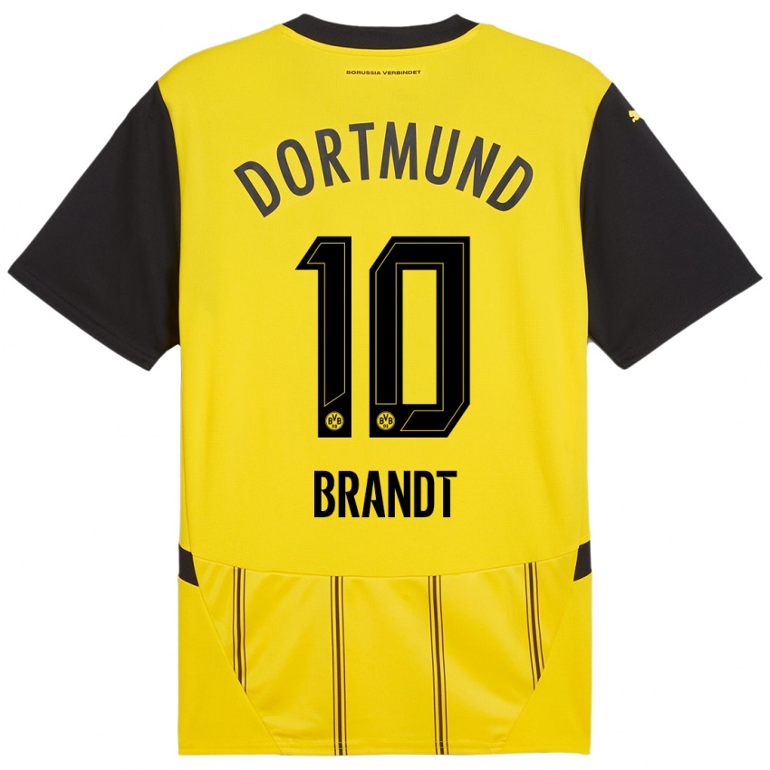 Criança Camisola Julian Brandt #10 Preto Amarelo Principal 2024/25 Camisa