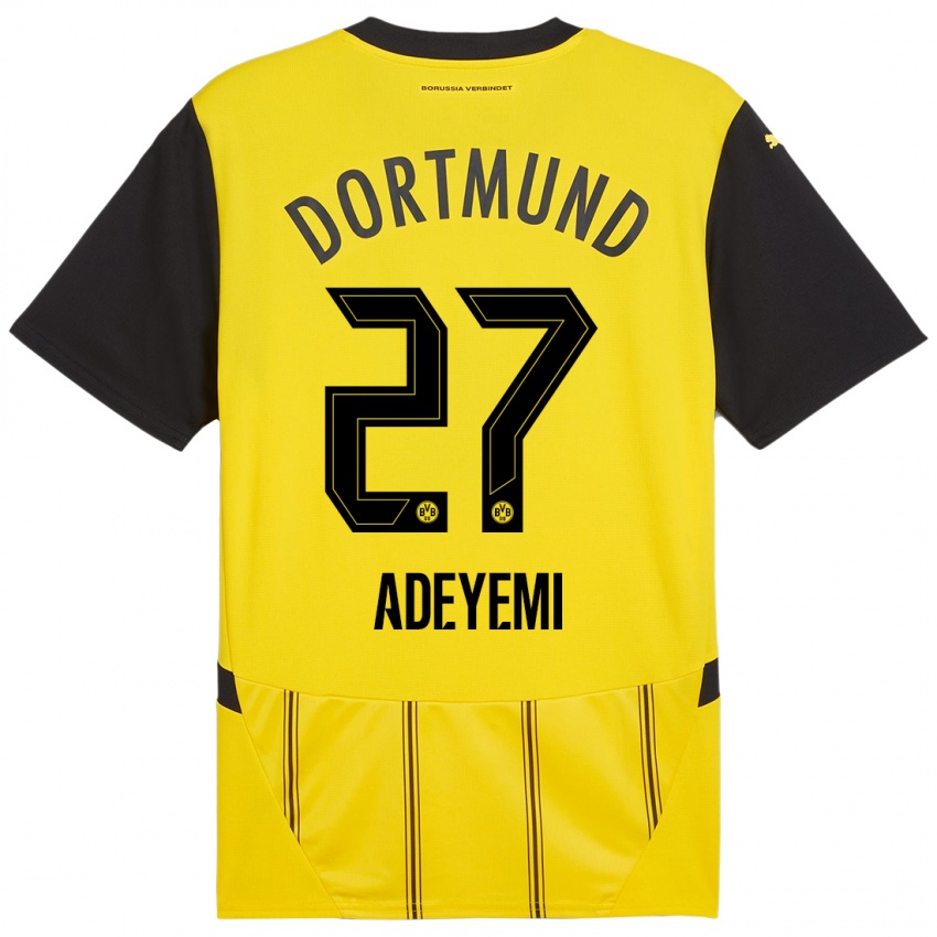 Criança Camisola Karim Adeyemi #27 Preto Amarelo Principal 2024/25 Camisa