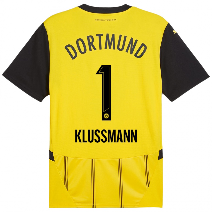 Criança Camisola Leon Klußmann #1 Preto Amarelo Principal 2024/25 Camisa