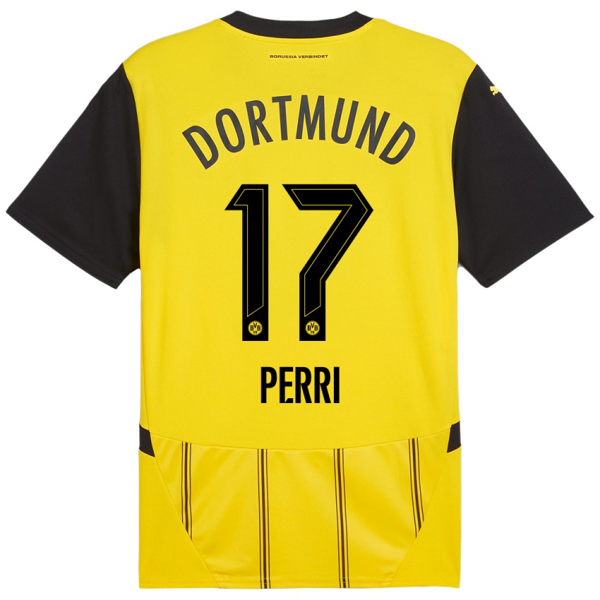 Criança Camisola Luca Perri #17 Preto Amarelo Principal 2024/25 Camisa