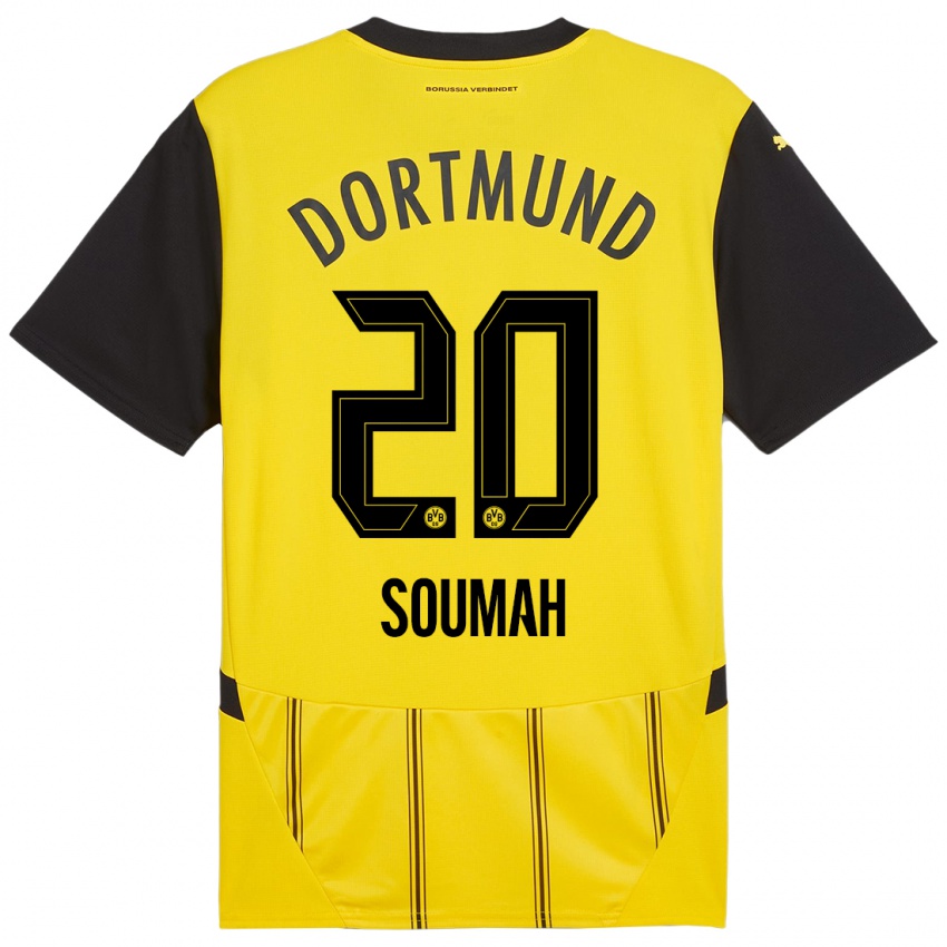 Criança Camisola Moussa Soumah #20 Preto Amarelo Principal 2024/25 Camisa