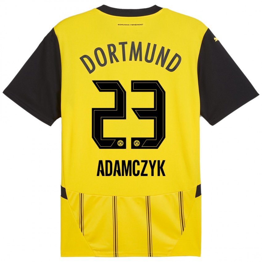 Criança Camisola Nico Adamczyk #23 Preto Amarelo Principal 2024/25 Camisa