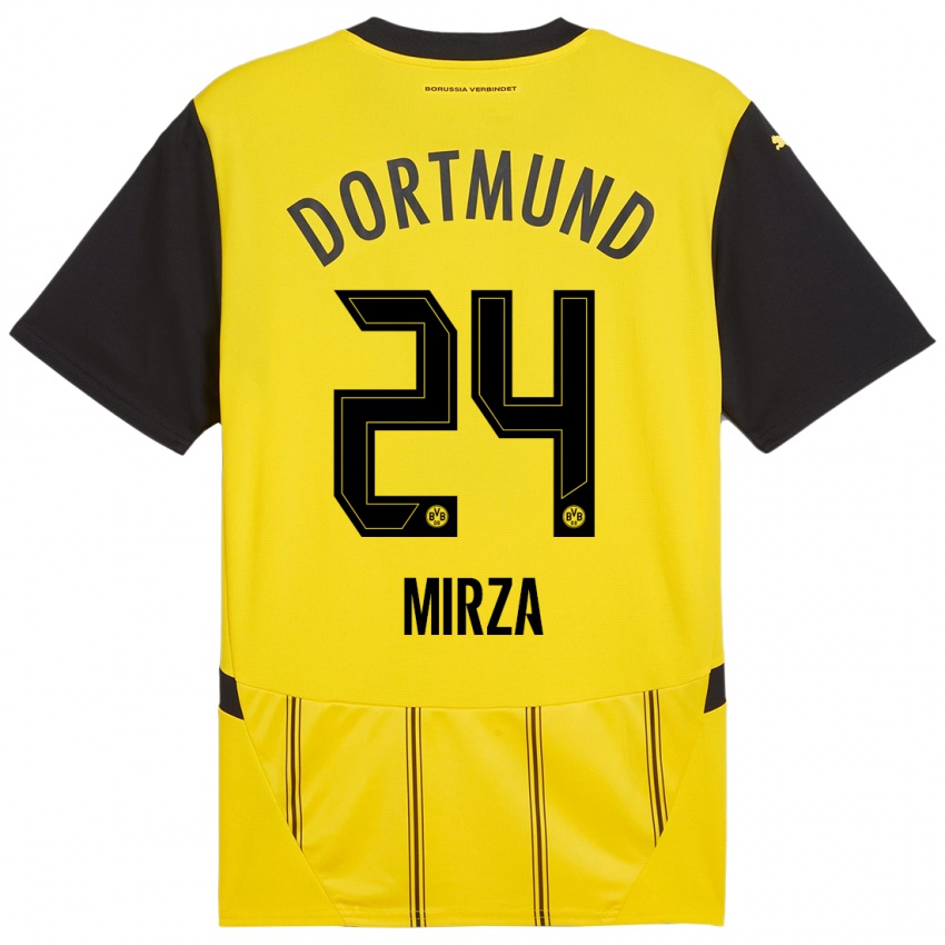 Criança Camisola Marwan-Omir Mirza #24 Preto Amarelo Principal 2024/25 Camisa