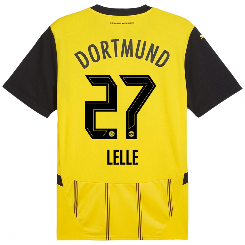 Criança Camisola David Lelle #27 Preto Amarelo Principal 2024/25 Camisa