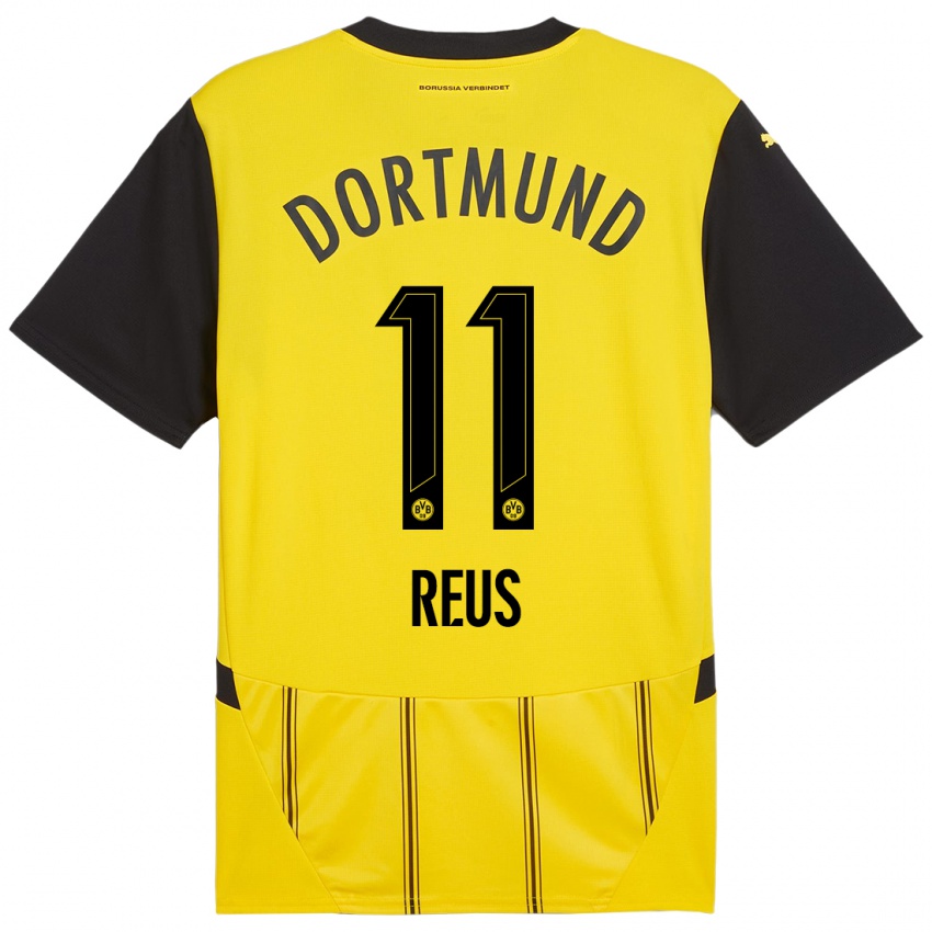 Criança Camisola Marco Reus #11 Preto Amarelo Principal 2024/25 Camisa