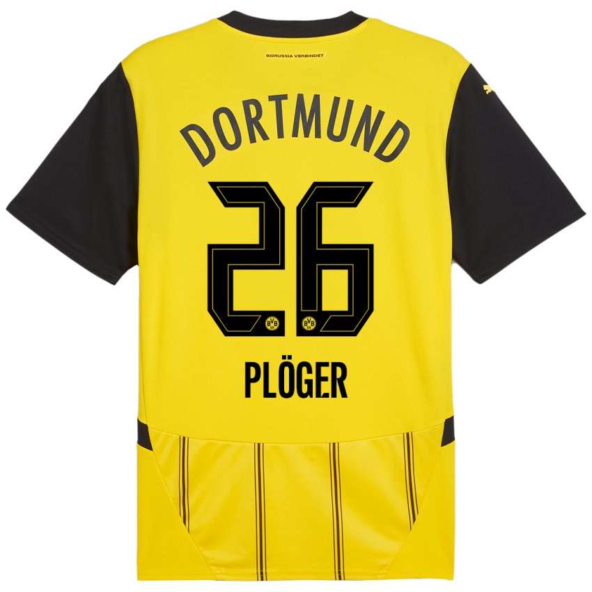 Criança Camisola Dustin Plöger #26 Preto Amarelo Principal 2024/25 Camisa