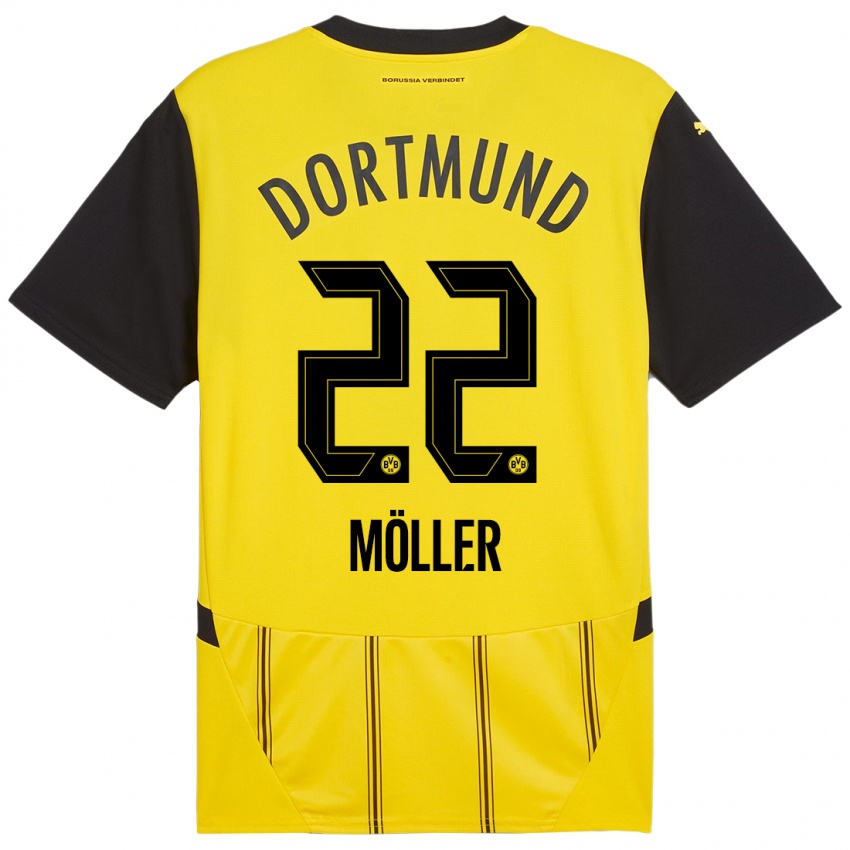 Criança Camisola Paul Möller #22 Preto Amarelo Principal 2024/25 Camisa