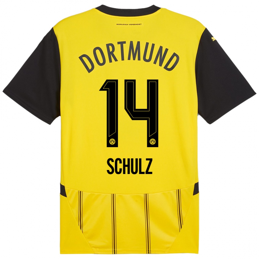 Criança Camisola Nico Schulz #14 Preto Amarelo Principal 2024/25 Camisa