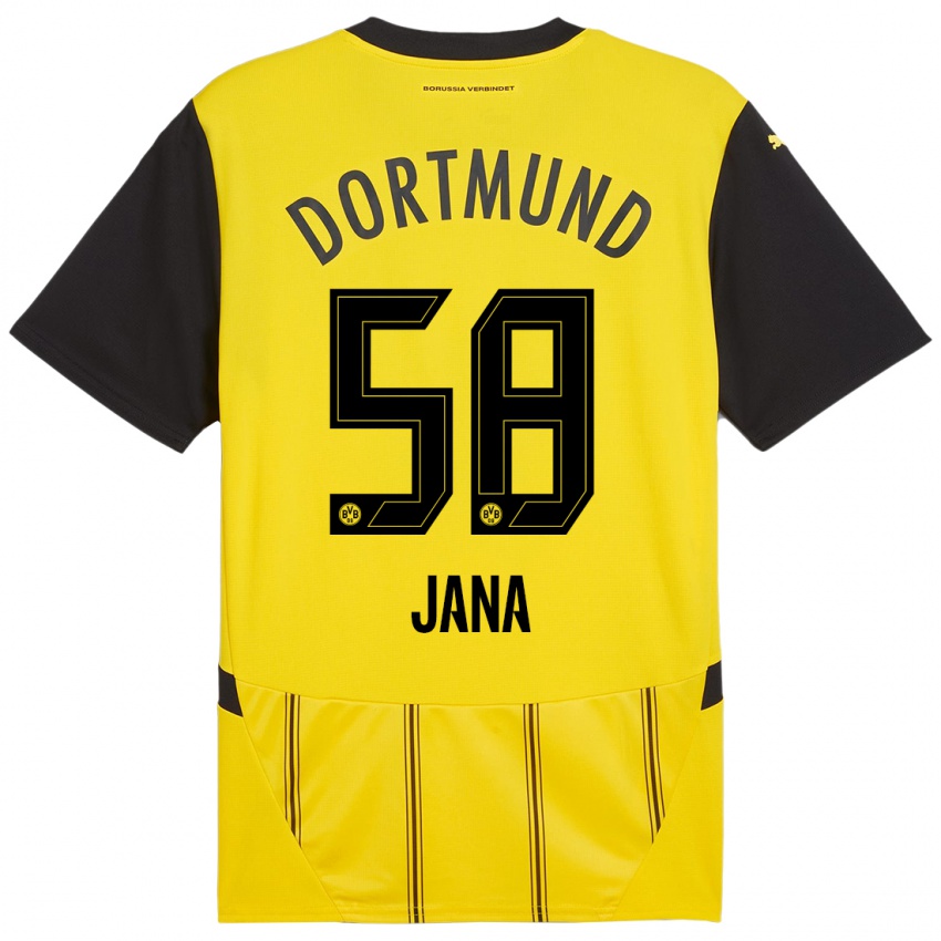 Criança Camisola Nordberg Jana #58 Preto Amarelo Principal 2024/25 Camisa