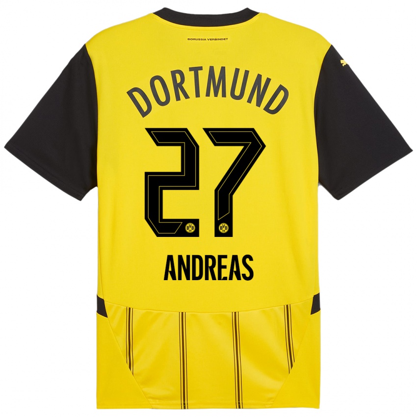 Criança Camisola Kuno Andreas #27 Preto Amarelo Principal 2024/25 Camisa