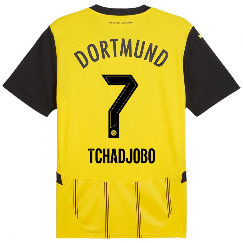 Criança Camisola Dia Tchadjobo #7 Preto Amarelo Principal 2024/25 Camisa