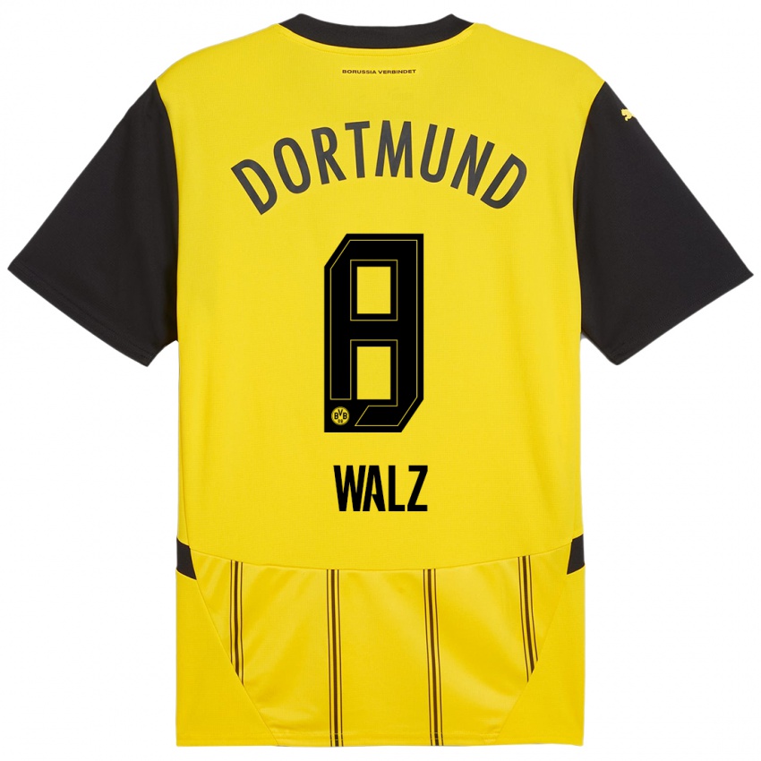 Criança Camisola Vasco Walz #8 Preto Amarelo Principal 2024/25 Camisa