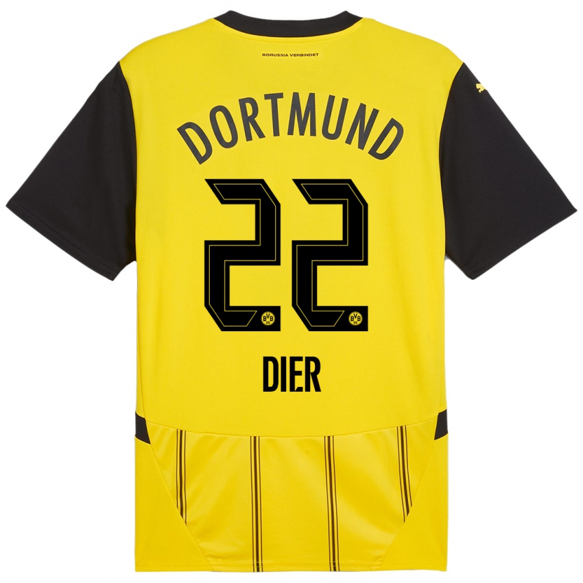 Criança Camisola Henrik Dier #22 Preto Amarelo Principal 2024/25 Camisa