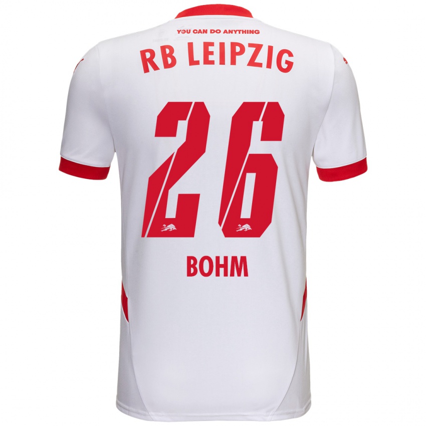 Criança Camisola Pepe Böhm #26 Vermelho Branco Principal 2024/25 Camisa