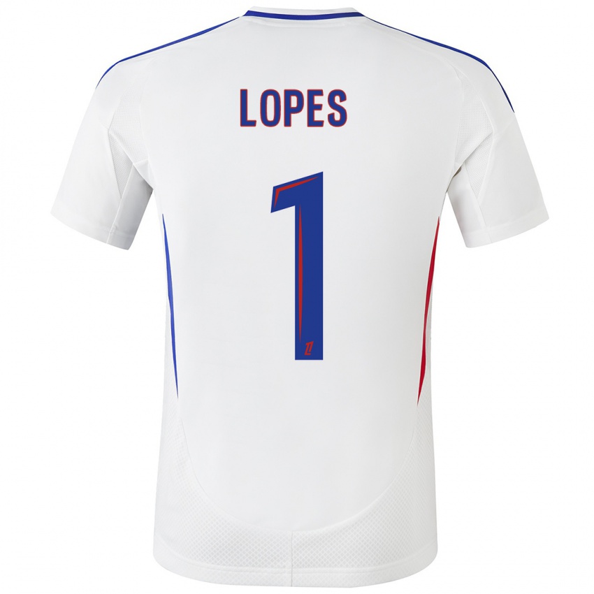 Criança Camisola Anthony Lopes #1 Azul Branco Principal 2024/25 Camisa