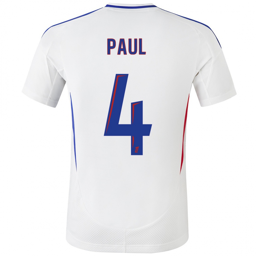 Criança Camisola Paul Akouokou #4 Azul Branco Principal 2024/25 Camisa