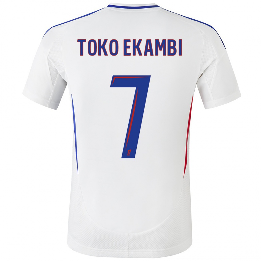 Criança Camisola Karl Toko Ekambi #7 Azul Branco Principal 2024/25 Camisa