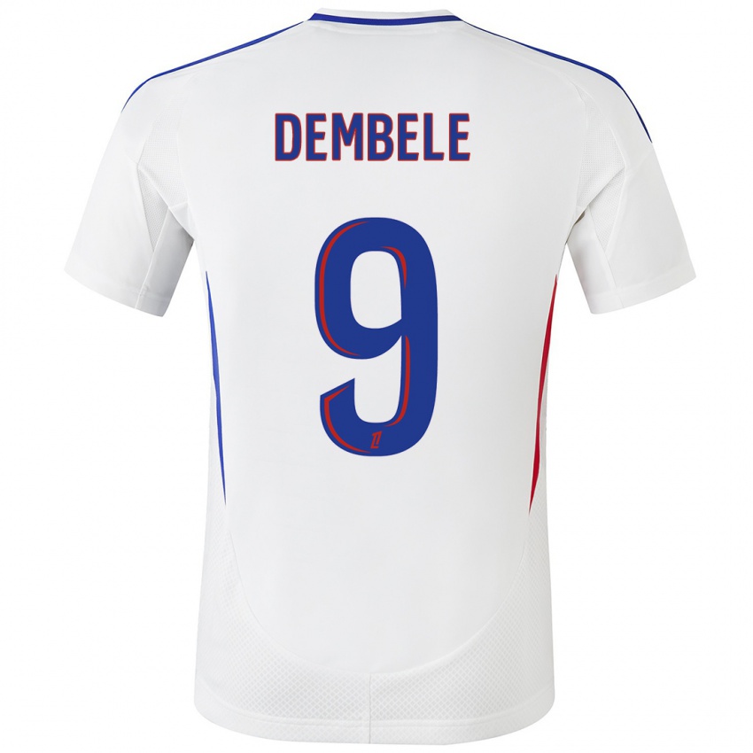 Criança Camisola Moussa Dembele #9 Azul Branco Principal 2024/25 Camisa