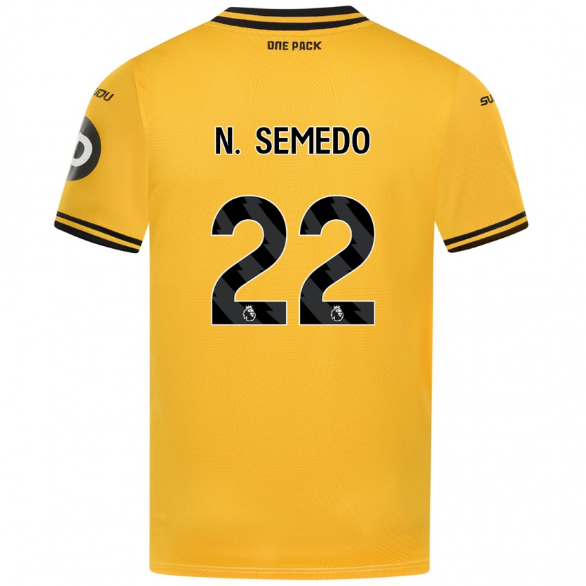 Criança Camisola Nelson Semedo #22 Amarelo Principal 2024/25 Camisa