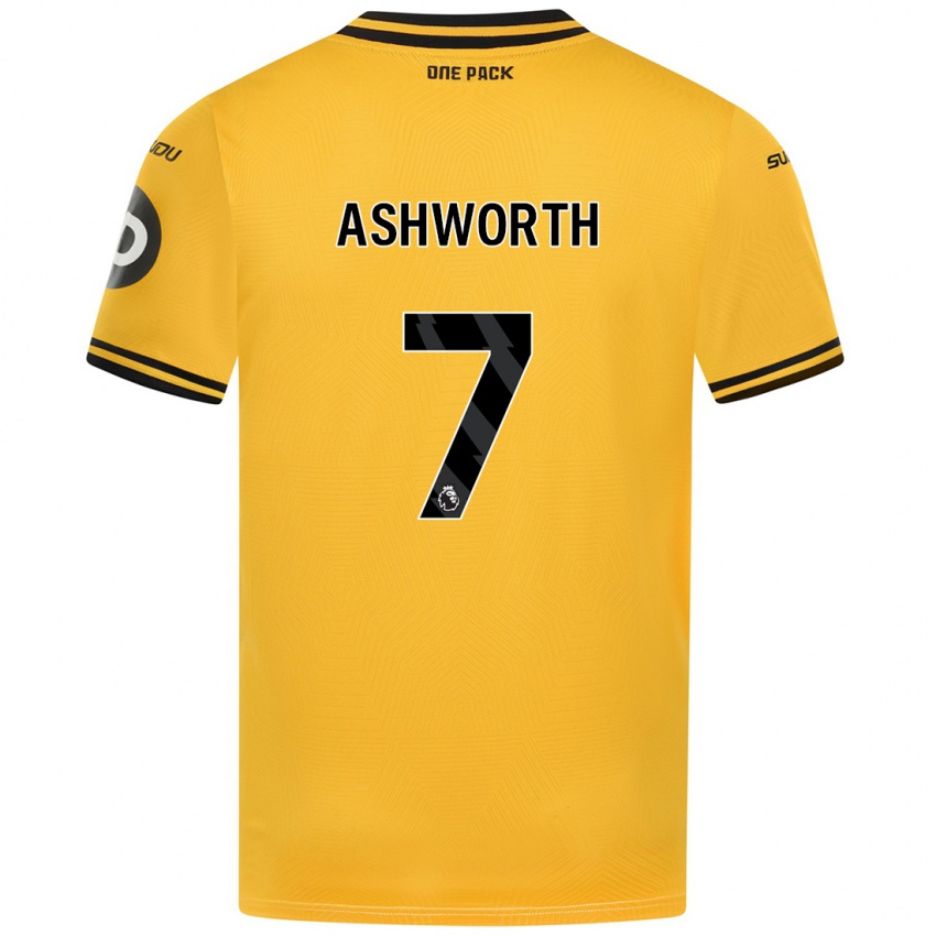 Criança Camisola Fin Ashworth #7 Amarelo Principal 2024/25 Camisa