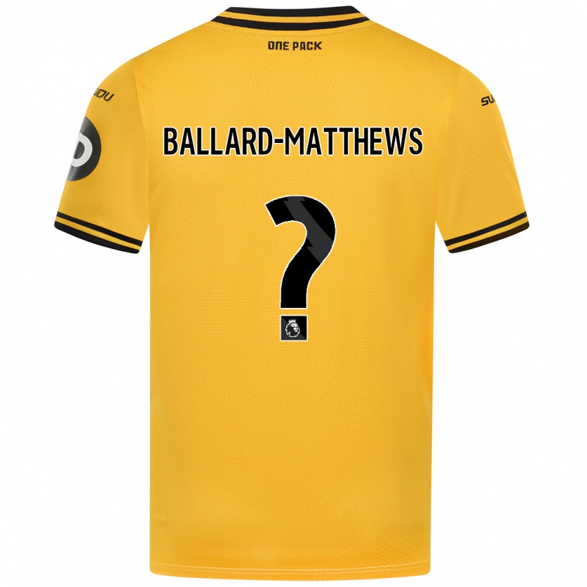 Criança Camisola Emilio Ballard-Matthews #0 Amarelo Principal 2024/25 Camisa