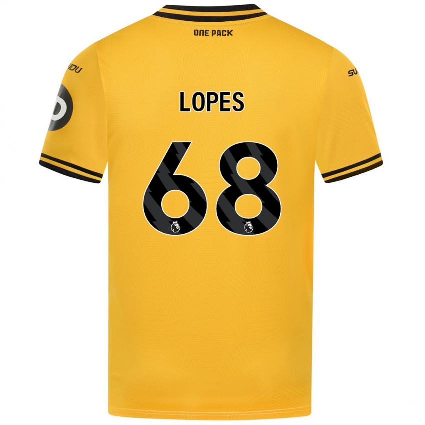 Criança Camisola Leo Lopes #68 Amarelo Principal 2024/25 Camisa