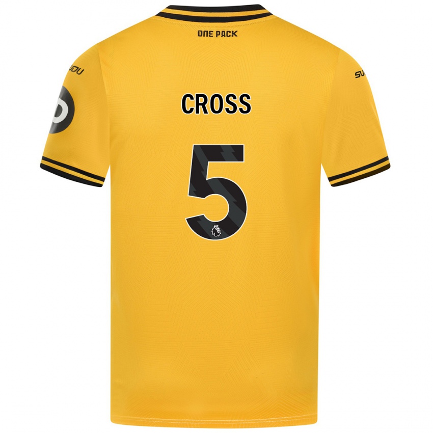 Criança Camisola Emma Cross #5 Amarelo Principal 2024/25 Camisa