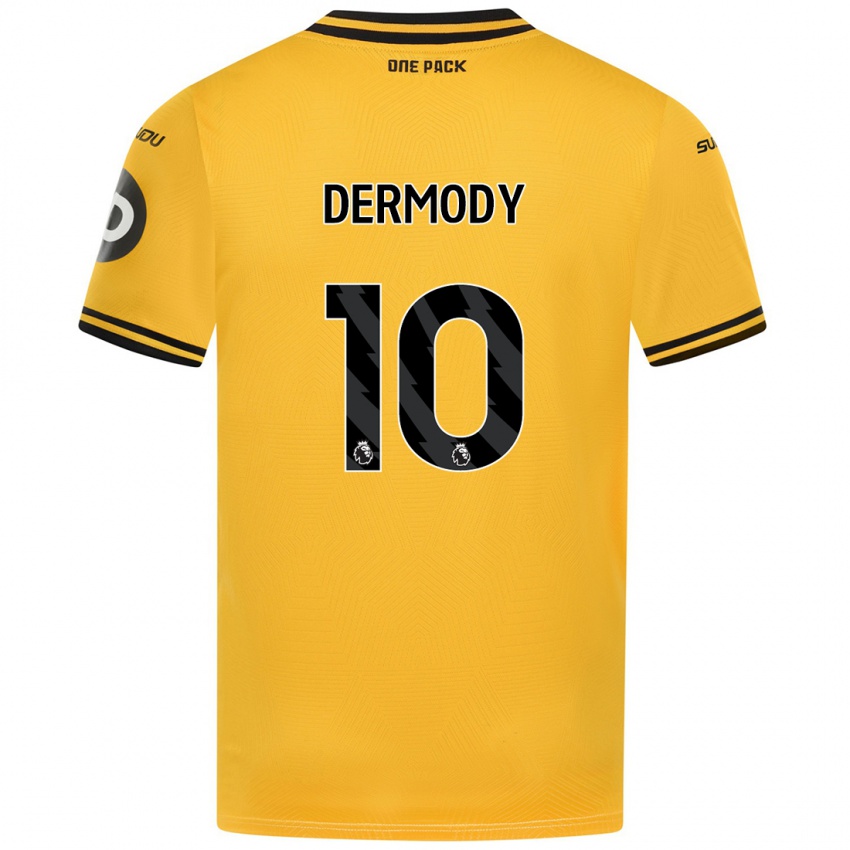 Criança Camisola Helen Dermody #10 Amarelo Principal 2024/25 Camisa