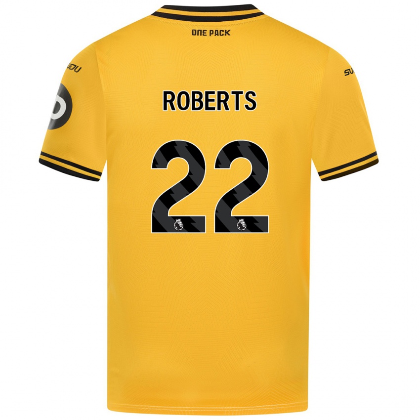 Criança Camisola Beth Roberts #22 Amarelo Principal 2024/25 Camisa