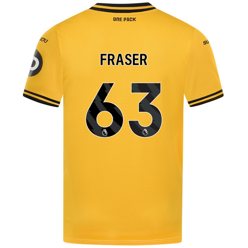 Criança Camisola Nathan Fraser #63 Amarelo Principal 2024/25 Camisa