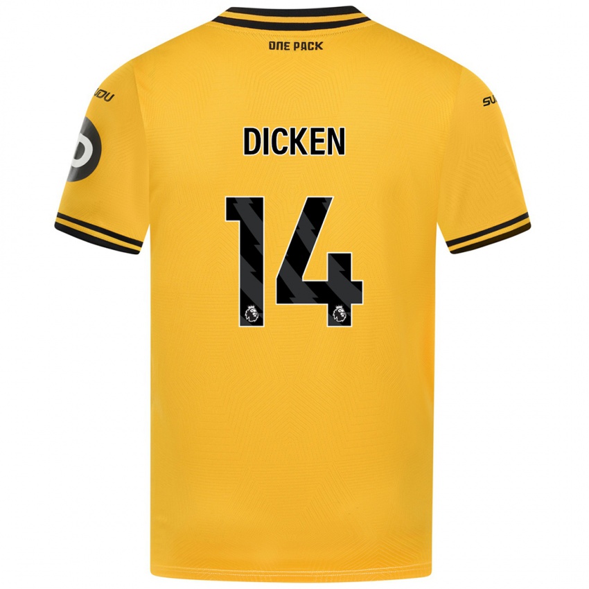 Criança Camisola Amy Dicken #14 Amarelo Principal 2024/25 Camisa