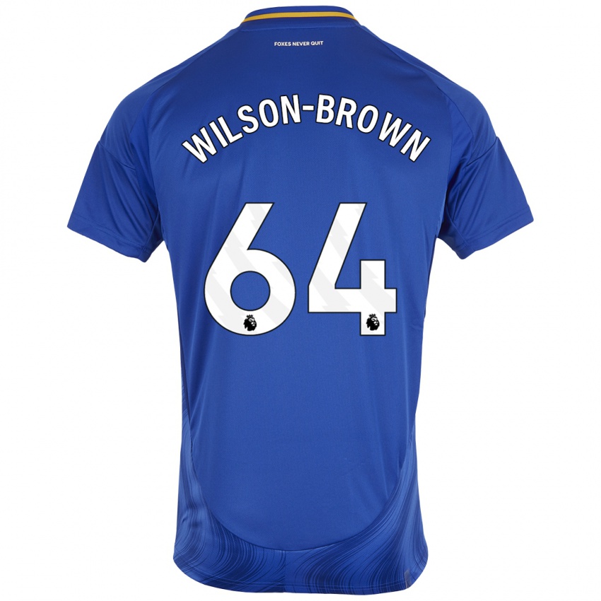 Criança Camisola Thomas Wilson-Brown #64 Azul Branco Principal 2024/25 Camisa