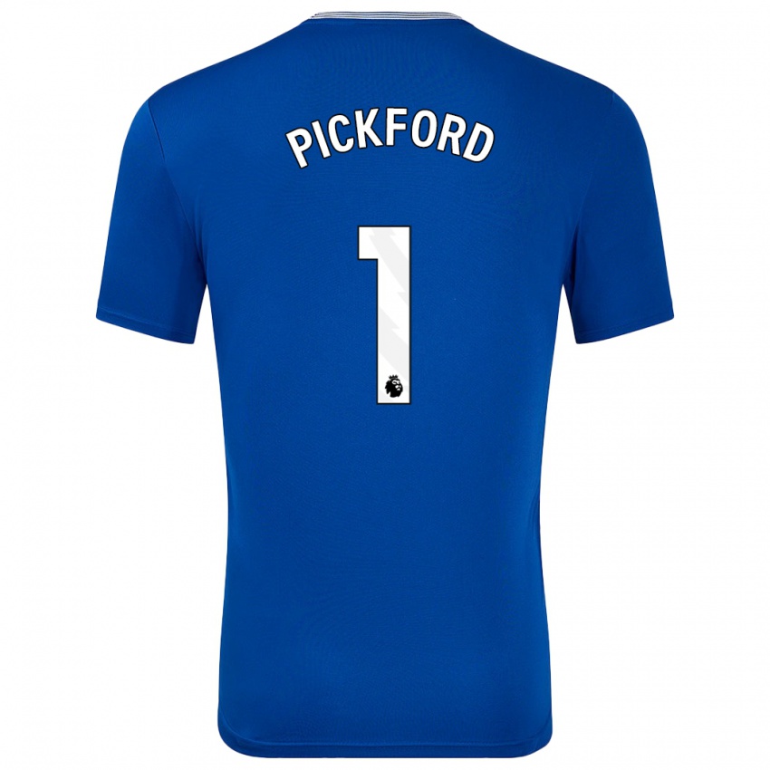 Criança Camisola Pickford #1 Azul Com Principal 2024/25 Camisa