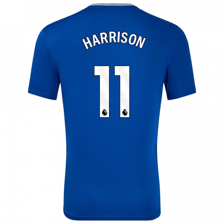 Criança Camisola Jack Harrison #11 Azul Com Principal 2024/25 Camisa