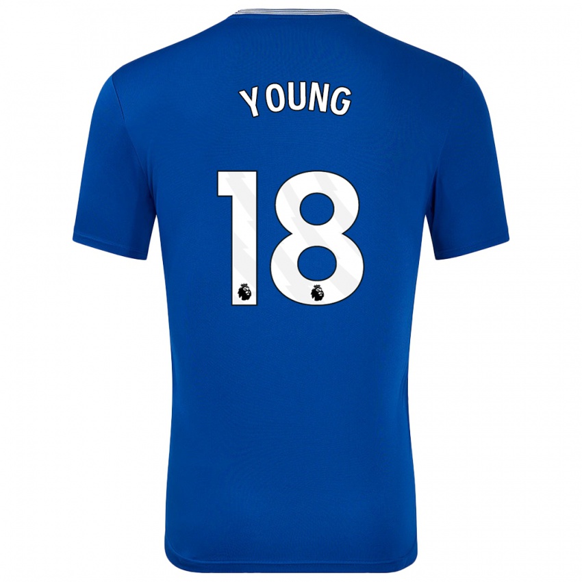 Criança Camisola Ashley Young #18 Azul Com Principal 2024/25 Camisa