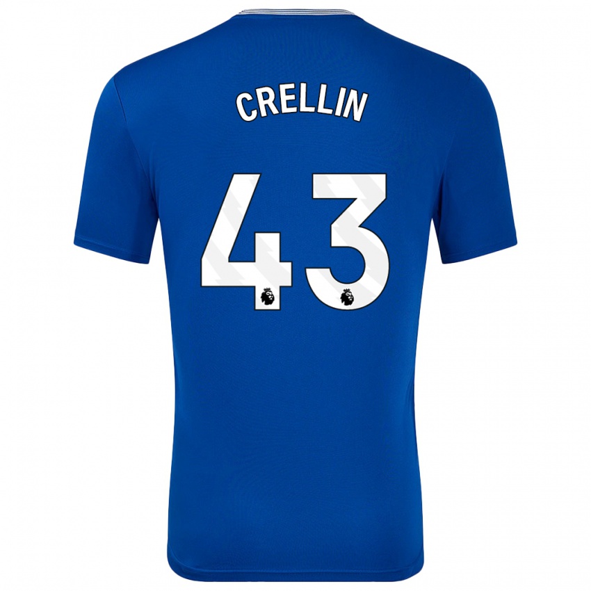 Criança Camisola Billy Crellin #43 Azul Com Principal 2024/25 Camisa